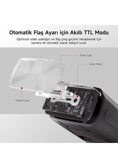 Photoolex G60 Fk580g-s Gn60 Ttl Hss Sony Uyumlu Speedlite Flaş - Tf-ls-068df-sy-pl