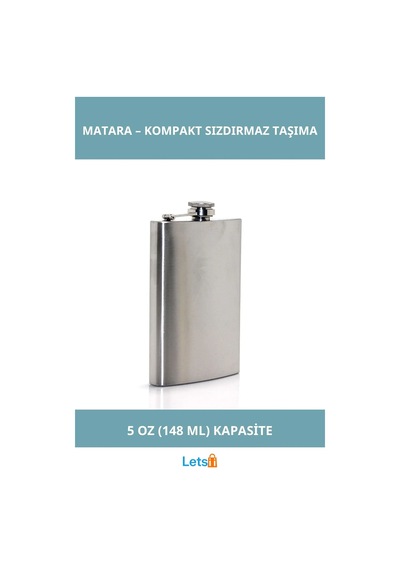Paslanmaz Çelik Sızdırmaz Şık 5 Oz Tekli Matara Çok Renkli