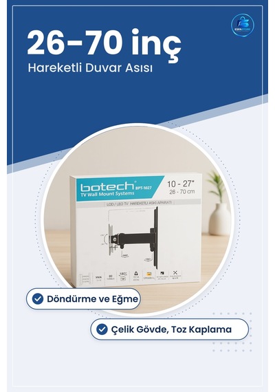 Tv Askı Aparatı Hareketli Duvar Tipi İla 70 İnç Ayarlı Çelik Salo