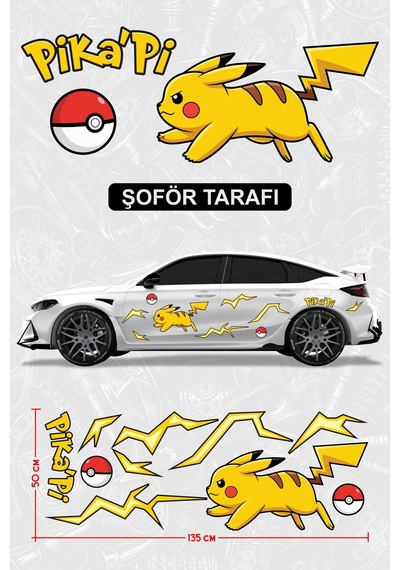Pıkachu Yan Gövde Kaplama Seti Şoför - 851706280