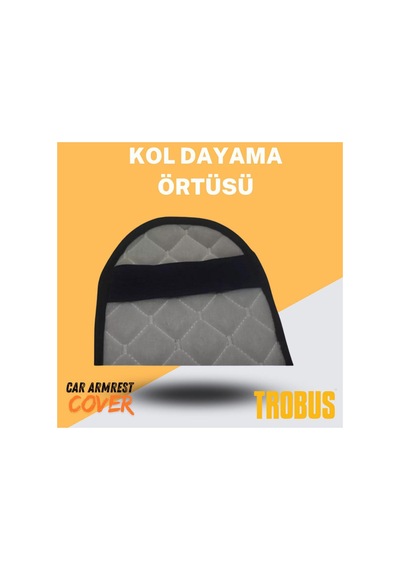 Her Araca Uyumlu Gri Suni Deri Gri Dikişli Kol Dayama Örtüsü