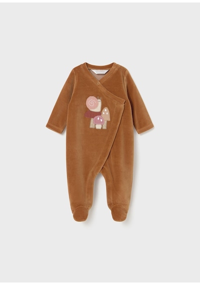 Mayoral Newborn Kız Bebek 2li Kadife Tulum Kahverengi
