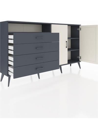 Arges Konsol 3 Raflı 4 Çekmeceli 2 Kapaklı 176x30x99 Antrasit-ayt Antrasit-aytaşı/antrasit Arges Konsol 3 Raflı 4 Çekmeceli 2 Kapaklı 176x30x99 Antrasit-ayt Antrasit-aytaşı/antrasit