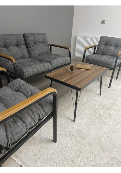 Modern Jüpiter Balkon, Bahçe, Cafe - Metal Kanepe Koltuk Takımı - 2+1+1 + Masa Antrasit Modernsh22 Antrasit Modern Jüpiter Balkon, Bahçe, Cafe - Metal Kanepe Koltuk Takımı - 2+1+1 + Masa Antrasit Modernsh22 Antrasit