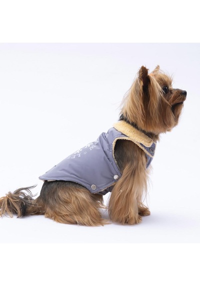 Gri Yukon Yelek Köpek Yeleği Köpek Kıyafeti Köpek Yağmurluk