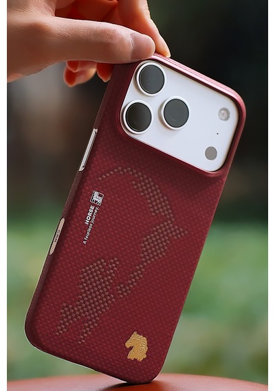 Apple Uyumlu iPhone 17 Pro Blaze Steed Aramid Fiber Magsafe Premium Manyetik Kılıf Şeffaf