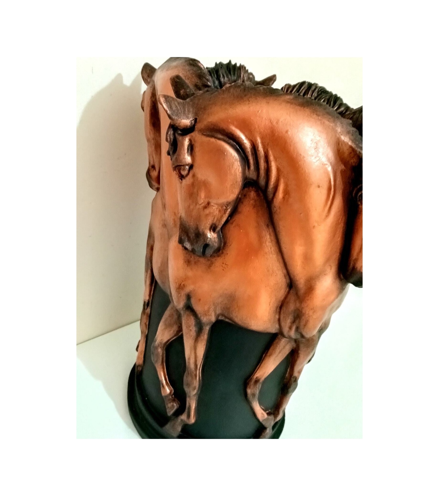 Atlı Vazo Polyester Aksesuar Obje El Boyama Siyah Bronz - 516607017 Siyah Bronz