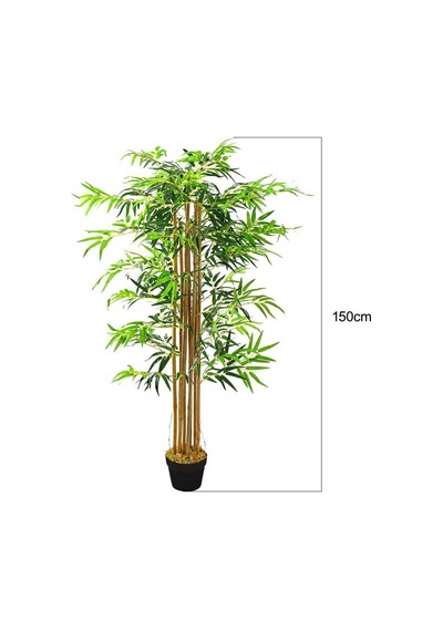 Yapay Bambu Ağacı Ekstra Doğal Görünüm Siyah Saksılı 6 Dallı 150C