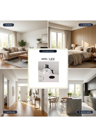 Molled Modüler Serisi 5w Trimless Sıva Altı Led Spot Beyaz 2700k - Mol4078-1