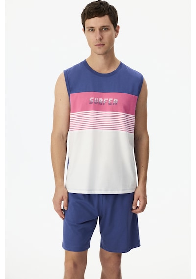 Penti Erkek Renkli White Surf Pijama Takımı