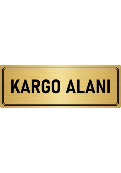 Metal Yönlendirme Levhası, Departman Kapı İsimliği Kargo Alanı 10x20 cm Altın Renk