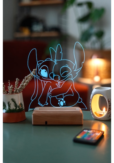 Stitch & Angel Lilo And Stitch 16 Renk Kumandalı 3d Gece Lambası