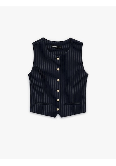 Koton Slim Fit Bisiklet Yaka Düğmeli Çizgili Yelek Beyaz Çizgili 6sak30005ek Beyaz Çizgili Koton Slim Fit Bisiklet Yaka Düğmeli Çizgili Yelek Beyaz Çizgili 6sak30005ek Beyaz Çizgili