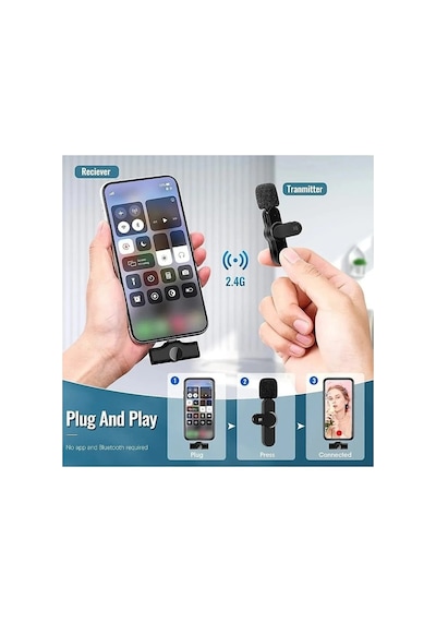 Iphone Uyumlu 2 Li Kablosuz Yaka Mikrofonu Wireless Youtube Tiktok Vlog Yayın Ios Lightning Mikrofon