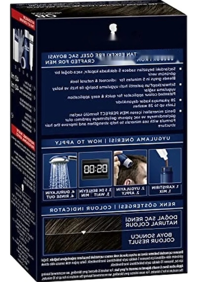 Erkekler İçin Hızlı Etkili Saç Boyası - Kahve Siyah, 80 Ml 0.20 L