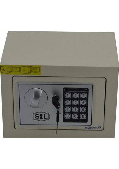 Elektronik Şifreli ve Kilitli Çelik Kutu Kasa 23x17 Krem