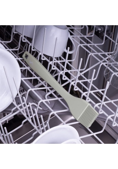 Lurch - Platin Silikon Pasta Fırçası 25,5 Cm Açık Gri - Yanmaz, Yapışmaz, Bükülmez, Çizmez, Tat Ve Koku Bırakmaz - 240011