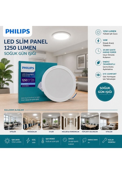14w Yuvarlak Sıvaaltı Led Slim Panel 1250 Lumen 78526763