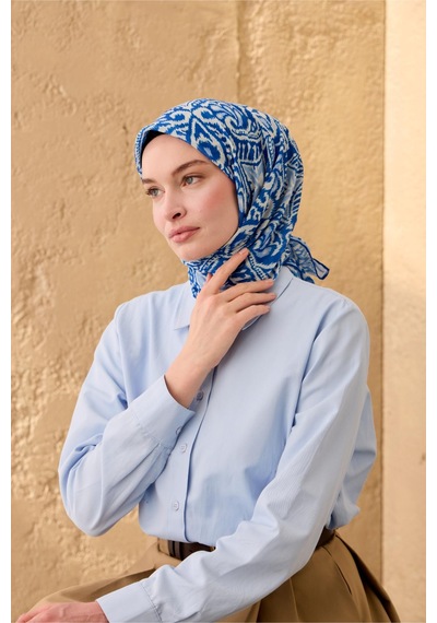 Silk Home Soft Eşarp 73099-18 Saks, Bebe Mavi, Beyaz