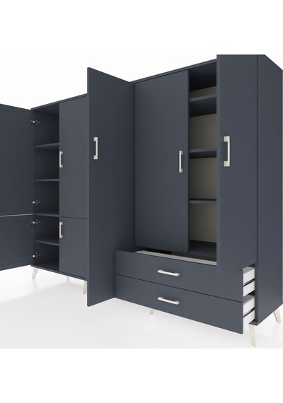 Hyperion Dolap 12 Raflı 2 Çekmeceli 7 Kapaklı 220x44x163 Antrasit Antrasit-antrasit Hyperion Dolap 12 Raflı 2 Çekmeceli 7 Kapaklı 220x44x163 Antrasit Antrasit-antrasit