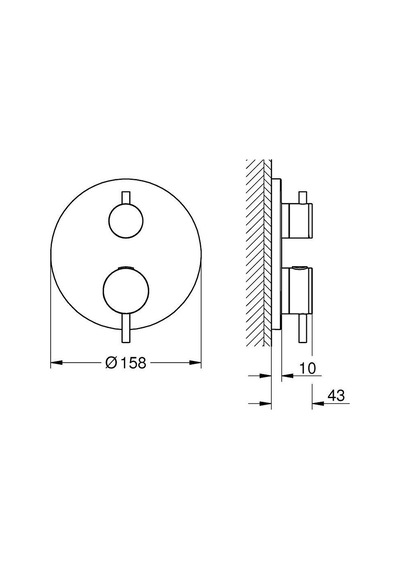 Grohe 24358al0 Ankastre Termostatik Banyo Bataryası Siyah