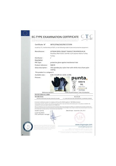 Punta 5060 N - 15G Nylon/Spandex Astar Üzeri Mikro Köpük Nitril K