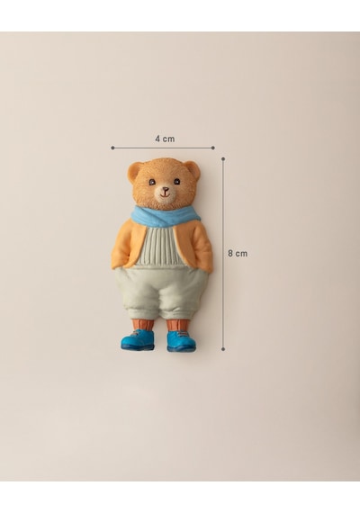 Madame Coco Paddington Bear Magnet - Somon/mavi - 4x8 Cm 8684427186992 Çok Renkli