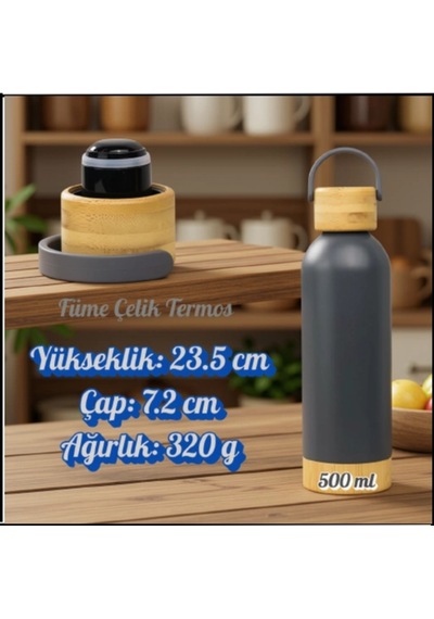Uyguna-yakala 500 Ml -füme Çelik Termos-erm.174