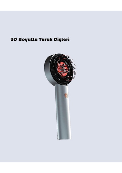 Muratech Kırmızı Işık Terapi Saç Derisi Masaj Tarağı 3 Modlu Yağ Hazneli