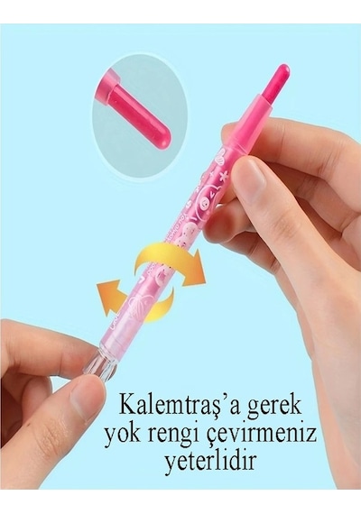 Çevirmeli 12 Li Mum Boya Uzun Pastel Silinebilir Mum Boya Tam Boy Südor 1 Paket Çok Renkli