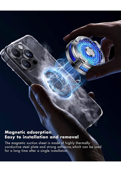 Manyetik Telefon Soğutucu, Yarı İletkenli Soğutma Çipli Telefon Soğutma Fanı, Tiktok Canlı Akışı İçin Evrens