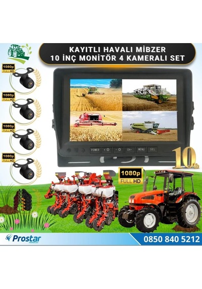 10 İnç Monitör 4 Kameralı Mibzer Havalı Tohum Makinesi Ahd Kayıt