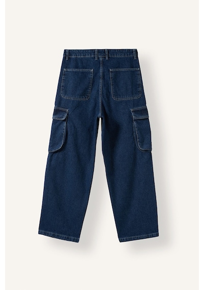 Defacto Super Baggy Fit Kargo Cepli Jean Pantolon I5724ax26aunm34 Mavi-nm34
