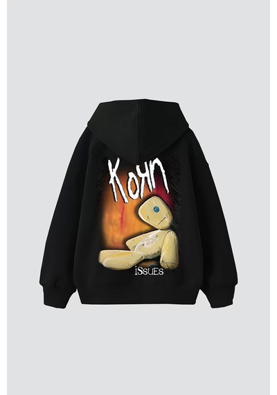 Startmore Korn Baskılı Oversize Unisex Beyaz Siyah
