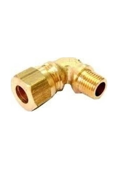 Sarı Pirinç Yüksüklü Dirsek 3/8 - 10 Mm