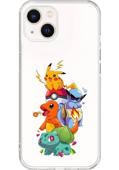 Apple Uyumlu iPhone 15 Şeffaf Kılıf Pokemon 1 Tasarımlı