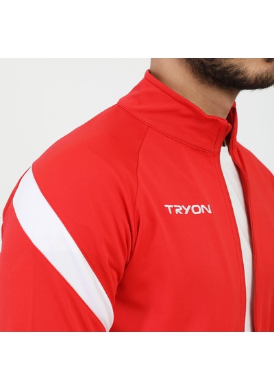 Tryon Kırmızı - Beyaz Erkek Futbol Kamp Sweat Kamp Eşofman Evo Pr 001