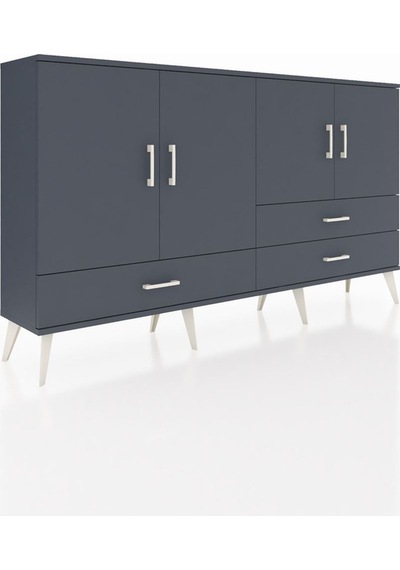 Arges Konsol 5 Raflı 3 Çekmeceli 4 Kapaklı 176x30x99 Antrasit-ant Antrasit-antrasit Arges Konsol 5 Raflı 3 Çekmeceli 4 Kapaklı 176x30x99 Antrasit-ant Antrasit-antrasit