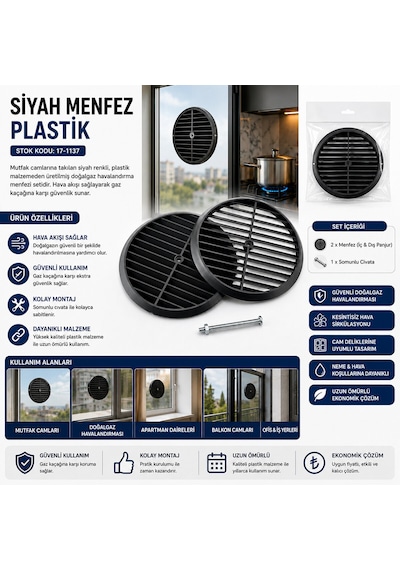 Siyah Menfez Plastik 5492