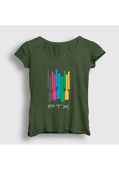 Presmono Kadın Colors Pentatonix T-shirt Haki