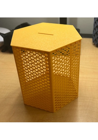 3d Baskı Petek Desenli Altıgen Kumbara Bal Peteği Dokulu Dekoratif Para Biriktirme Kutusu 12x12,5 Cm diğer