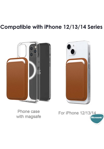 Microsonic Apple iPhone Uyumlu 17 Leather Wallet Magsafe Sarı -