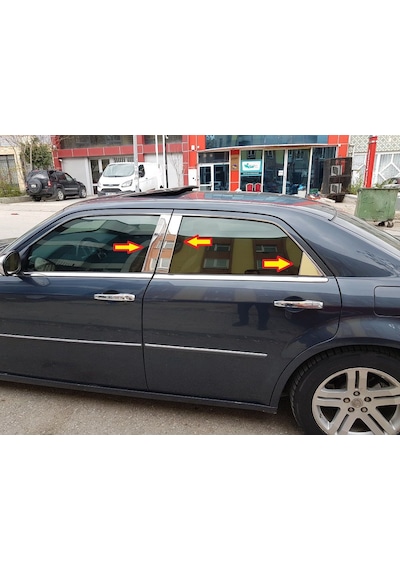 Chrysler 300C Krom Kapı Direği Aksesuarı 6 Parça Paslanmaz Çelik