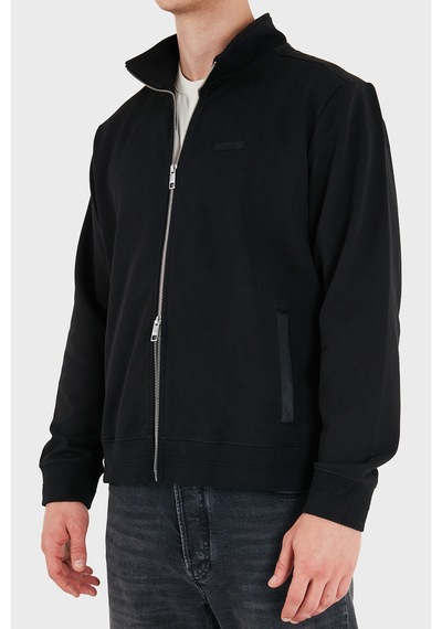 Calvin Klein Logolu Su İtici Relaxed Fit Dik Yaka Fermuarlı Sweat Erkek Sweat Lv04lh220g Ub1 Siyah