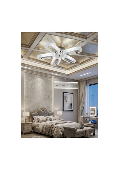 LumiaLighting Eclipse Model 5"li Gümüş 3 Renk Modu Ledli Modern Tavana Sıfır Salon Mutfak Yatak Odası Led Avize