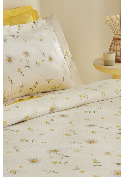 Karaca Home Emma %100 Pamuk Tek Kişilik Pike Takımı Sarı Sarı