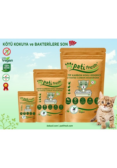 Pati Fresh Doğal Aktif Karbon Kedi Kumu Koku Giderici 100 G