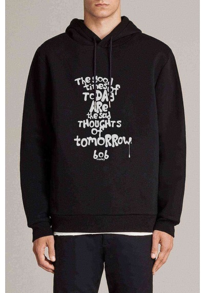 Bob Marley The Good Time Of Baskılı Siyah Erkek Kapşonlu Sweat