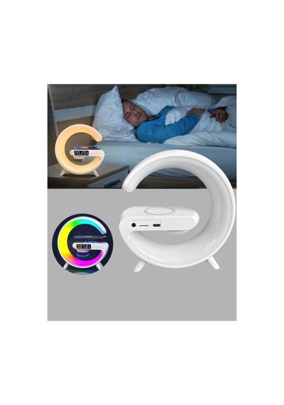 Kablosuz Şarjlı Atmosfer Lambası Bluetooth Hoparlör Ve Akıllı Alarm Özellikli - Hs08378130-2 Renkli