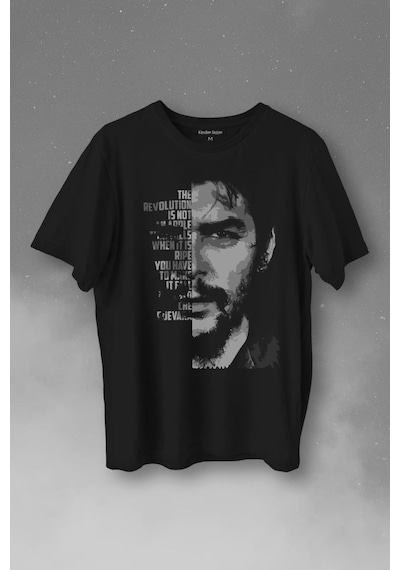 Metal Poster Ernosto Che Guevara Hafl Face Yarım Yüz Baskılı Tişört Unisex T-shirt 001